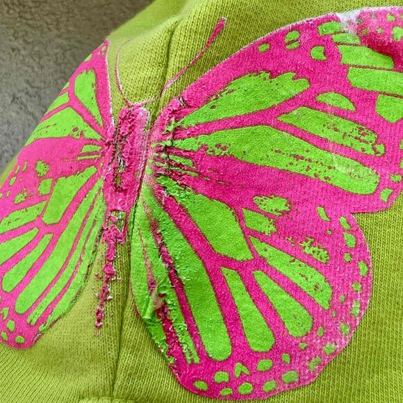Frankies Bikinis Burl Lounge Shorts Butterfly Green Pink Size Small - Picture 6 of 10